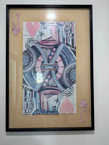Framed Vintage Jack of Hearts Playing Card Art Print