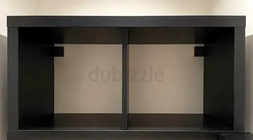 KALLAX Black 2-Compartment Open Cabinet / Shelf Unit