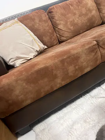Comfortable brown suede 3-seater sofa - Excellent condition