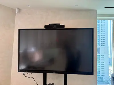SAMSUNG WAF Series Interactive Display, 75 4K UHD Touch IR Display, with Logitech MeetUp 2 Video Co