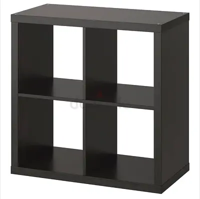 IKEA KALLAX-style 4-cube Shelf Unit - Dark Brown