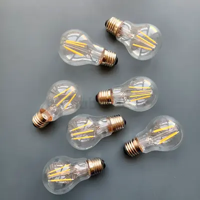 Set of 7 LED Filament Bulbs (E27) - Clear Vintage Style