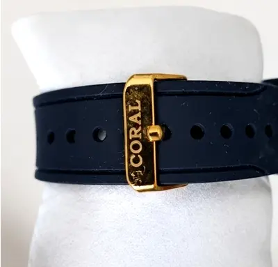 Coral Watch with Black Silicone Strap
