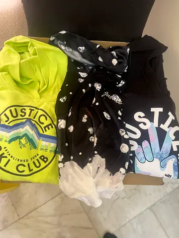 3x Justice girls tops, size likely kids/teens