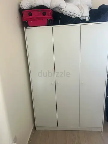 White 3-Door Wardrobe / Armoire - Good Condition