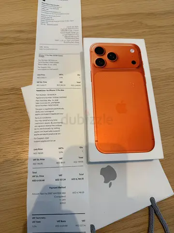 New seal iPhone 17 pro max 512gb + Apple care apps store Dubai with bill