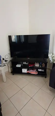 LG, 55, UHD, 3D, Smart TV with IKEA open TV trolley