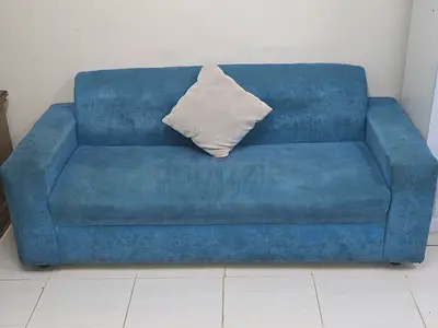 Blue 3-Seater Fabric Sofa in Good Condition