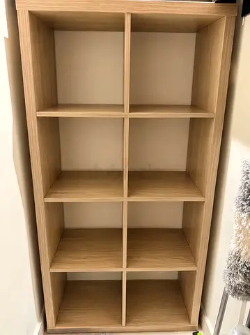 IKEA KALLAX-style 8-cube Shelf Unit - Light Oak Effect