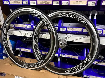 Pair of Zipp Carbon Deep-Section Road Bike Wheels (Front  Rear)