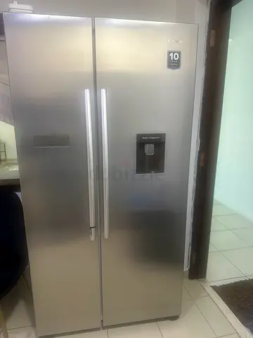 Stainless Steel Side-by-Side Refrigerator with Water Dispenser