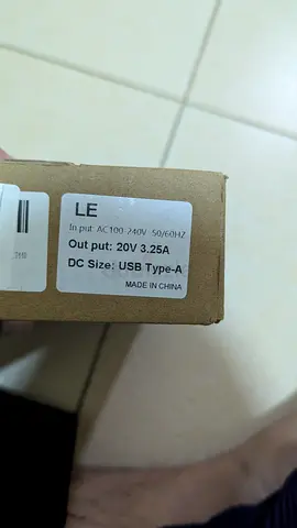 USB Type-A Power Adapter 20V 3.25A (New in Box)
