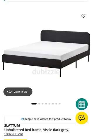 IKEA SLATTUM Upholstered Bed Frame 180x200 cm