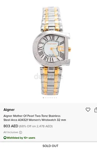 Aigner Arco A34321 Womens Two-Tone Stainless Steel 32mm Watch