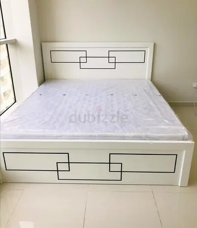 White colour king bed with medical mattress brand new