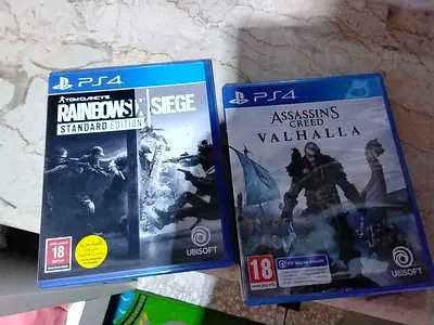2 PS4 Games - Rainbow Six Siege (Standard)  Assassins Creed Valhalla, both season pass arent claim