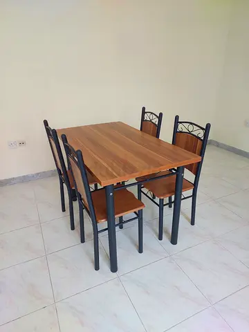 Compact Wooden Dining Table with 4 Chairs - Good Condition