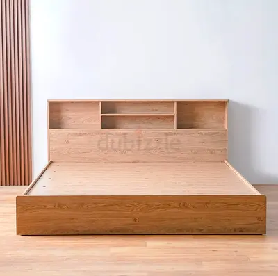 Double bed frame with Dressing and bedside shelves - used, good condition