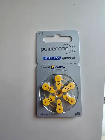 Original Powerone Battery 10, (60ea/pkg) p10 Zinc Air Hearing Aid Batteries (Yellow) Size 10