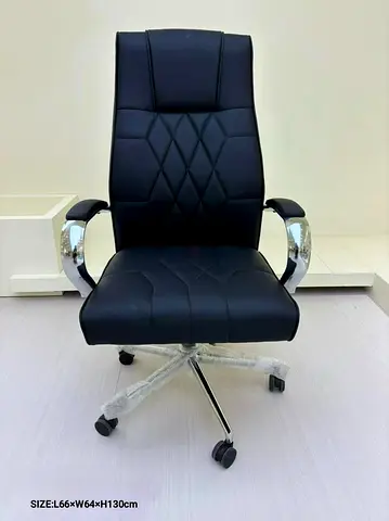 Black High-Back Executive Office Chair - Comfortable PU Leather