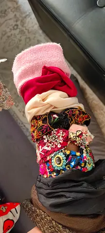 Bundle of mixed womens hair scrunchies and headbands - assorted styles