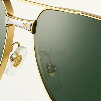 Cartier CT0096S 002 Santos de Cartier Polarized Aviator Sunglasses – Pristine Condition – Full Set