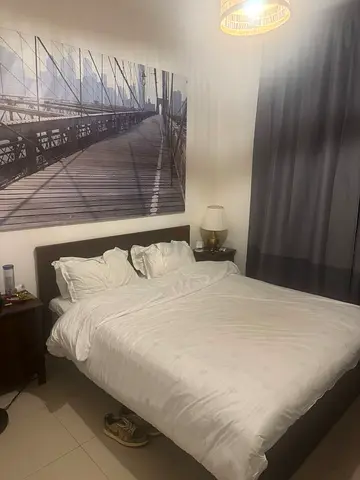 Queen Bed Frame with Mattress - Dark Brown
