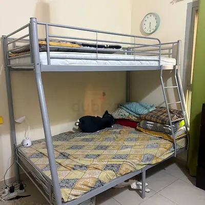Metal Bunk Bed with Double Mattress — Good Condition
