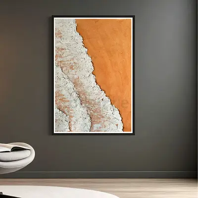 Framed Beach Shore Photo Print — Minimalist Wall Art