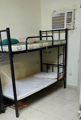 Metal Bunk Bed with Mattresses — Sturdy Black Frame, Good Condition