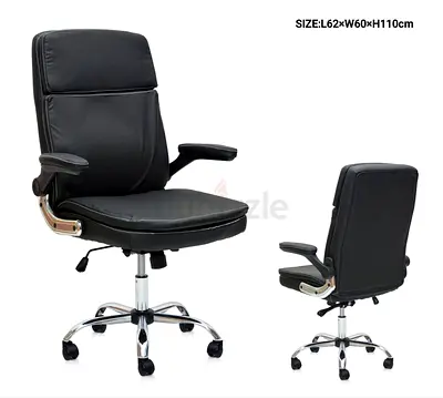 Black High-Back Ergonomic Office Chair with Armrests and Wheels