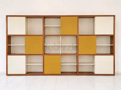Large Italian Style Wall Library 363 cm with Sliding Doors