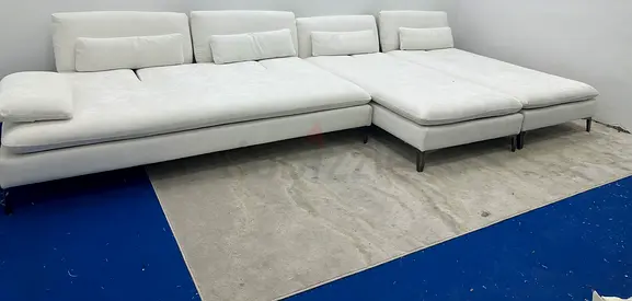 Same like new condition rochebobois white color lshape sofa