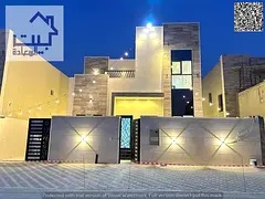 For Rent : Modern Villa in Al Zahia_ Ajman_ Brand New (2 Floors + Roof). Prime location opposite ser
