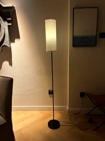 floor lamp with fabric shade and renote control
