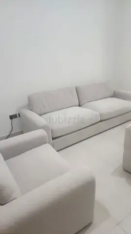 Light grey 3-seater sofa with matching armchair - good condition