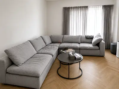 Modern Light Grey L-Shaped Sofa