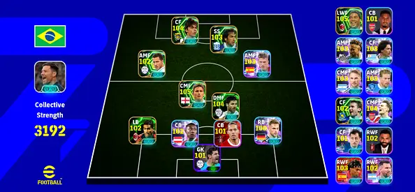 eFootball Ultimate Team with High-Rated Squad 104 RONALDHINO 105 FRANK LAMPARD 104 INZAGHI 103