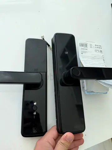 Smart electronic door lock set (black) - used