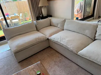Crate and Barrel - lotus deep modul Light beige L-shaped sectional sofa