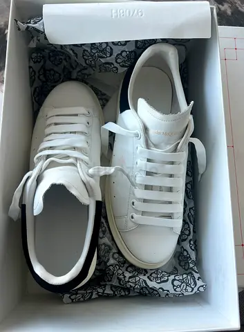 Alexander McQueen Mens Oversized White/Grey Sneakers