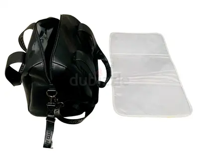 Childhome Mommy Club Signature PU Leather Diaper Changing Bag- Black