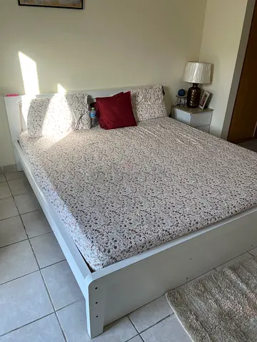 IKEA white king bed with Mattress