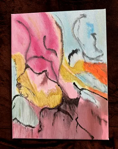 Blush  Gold Flow – Original handmade Acrylic Painting