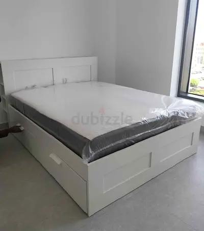 IKEA Malam Ottoman king size size 180×200cm bed with inside full storage and IKEA mattress is availa