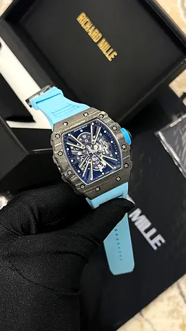Richard Mille style mens automatic watch with blue strap