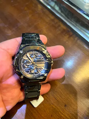 Black stainless chronograph mens wristwatch - CERRUTI 1881