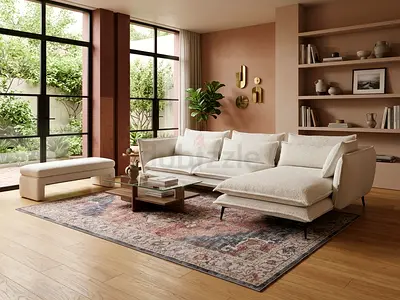 Cozy Home L Shape Sofa Beige Excellent Condition