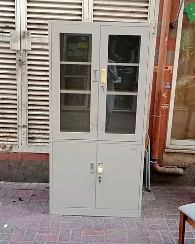 Metal Office File Storage Cabinet with Glass Doors