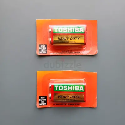 Two Toshiba Heavy Duty C-Size (R14) Batteries - New in Pack 2